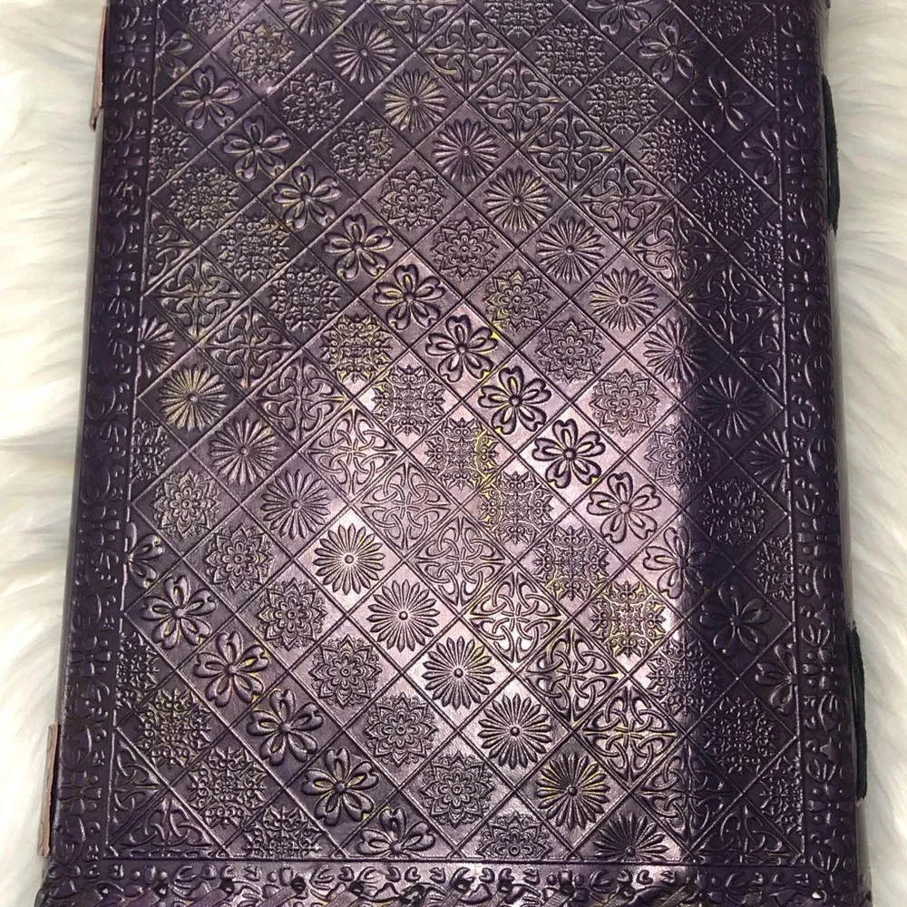 Seven Chakra Medieval Stone Embossed Handmade Jumbo Leather Journal
